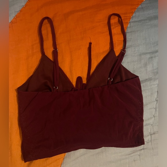 urban outfitters sweetheart mesh tie front cami - Picture 4 of 4